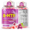 성인 & 아이 8+를 위한 5HTP Gummies, 마그네슘 글리세라이드를 가진 Melatonin 자유로운 Gummies, GABA, L Glycine, Ashwagandha, Delicious Zzzs, 두뇌 & 근육 Relaxation, 0 설탕 60 조사 (1의 포장)를 위한 비타민 B6