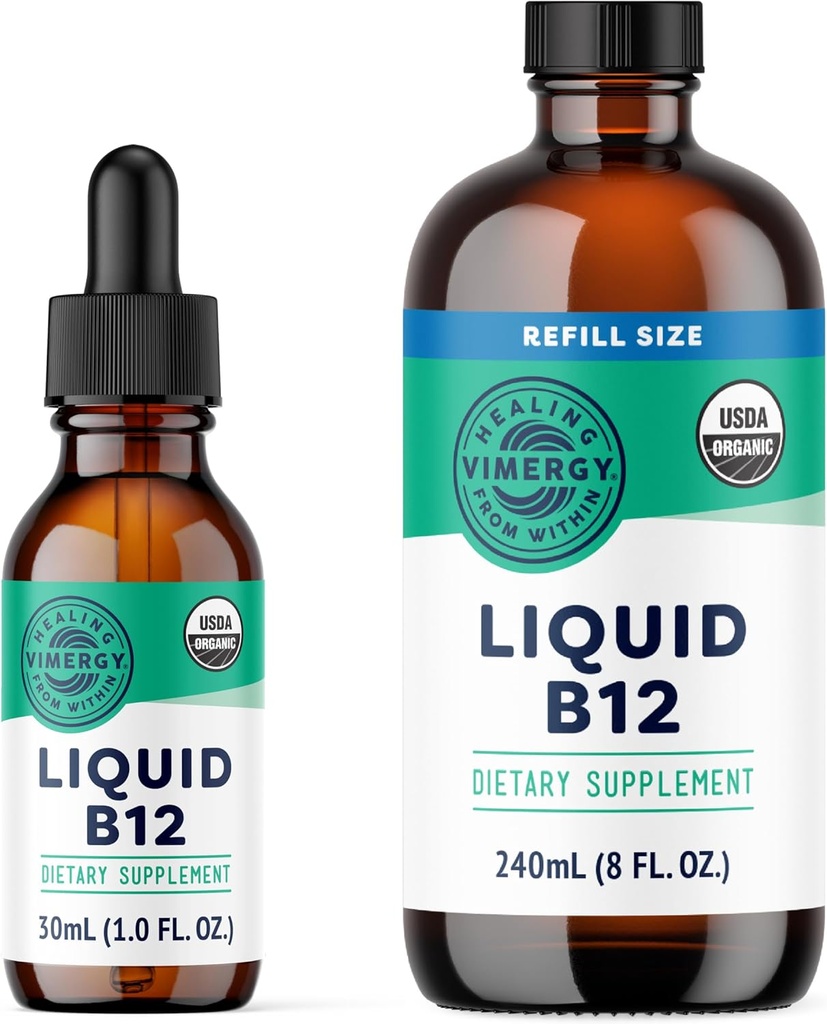 Vimergy 액체 B12 (30 mL) 및 액체 B12 리필 (240 mL) - 번들