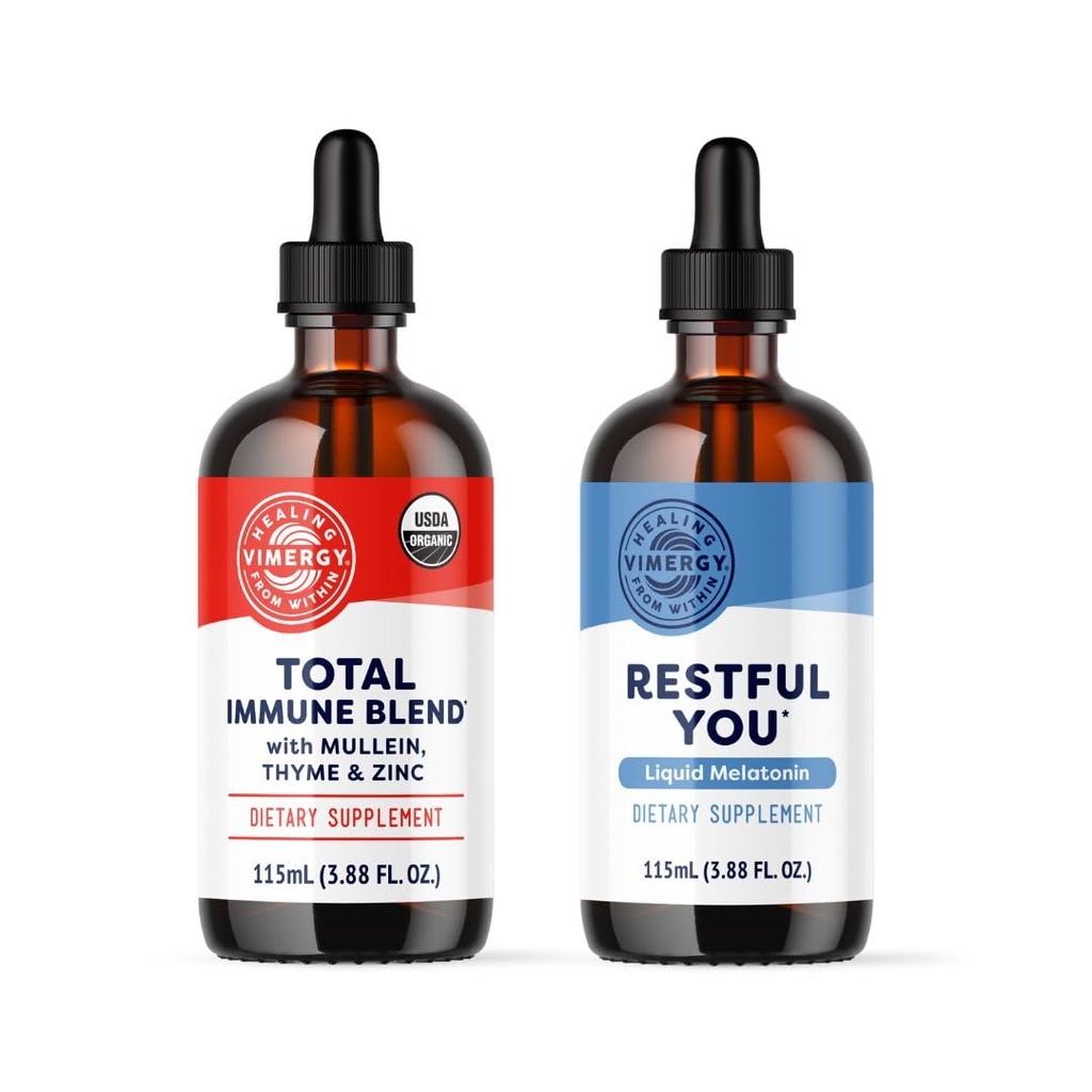 Vimergy 야간 정류기 키트 * - 2500 mcg 아연, 5000 mcg Melatonin, 130mg Mullein 추출물, 70 mg Thyme 추출물. 수리, 재건 및 수면 중에 면역 세포를 갱신합니다. Vegan, 글루텐 무료, Kosher