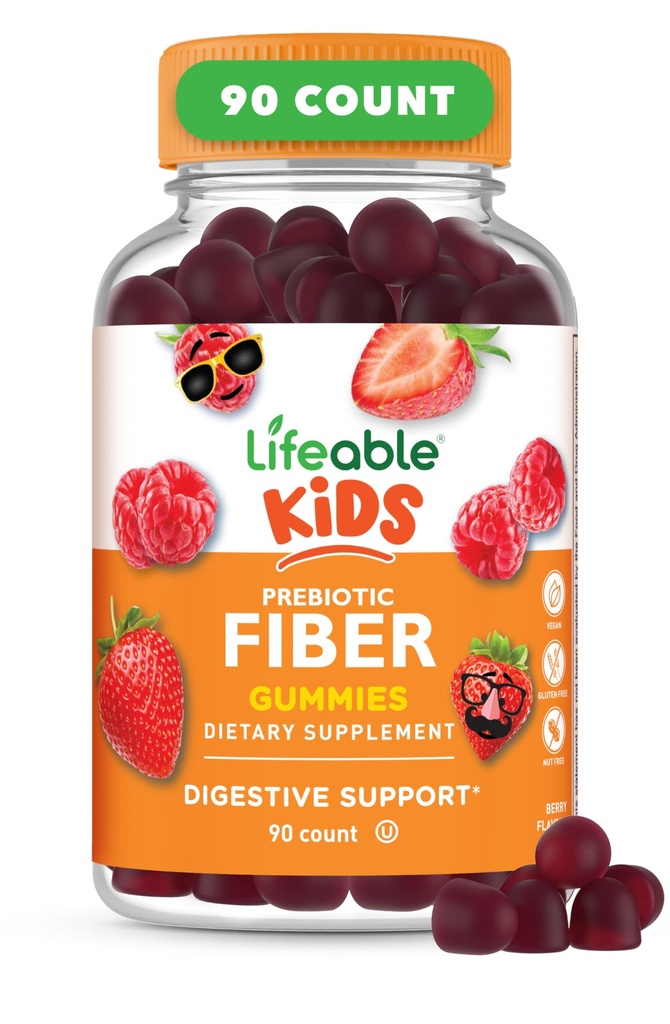 아이를 위한 Lifeable Prebiotic 섬유 Gummies | 키즈 섬유 Gummies 5g | 아이를 위한 중대한 Tasting 섬유 보충교재 | Digestive 건강을 위한 Prebiotic Gummies | 아이들을 위한 섬유 거미 | 90의 Gummies