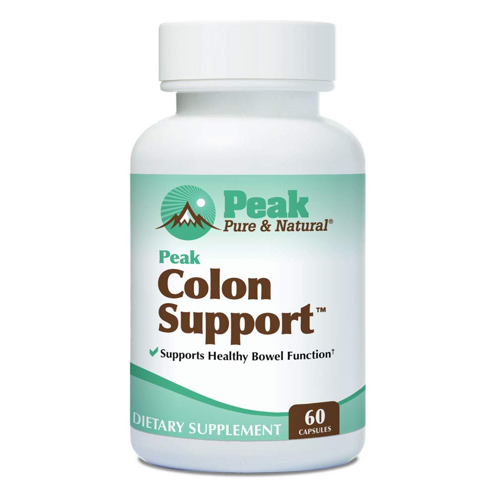 Peak Pure & Natural Colon Support - 다이제스트 건강을위한 Colon Cleanse 및 Detox 보충 - Inulin 및 Senna 잎 추출물과 Gut Health Support - 섬유, Prebiotics 및 Probiotics - 1 팩