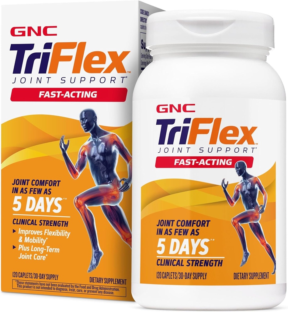 GNC TriFlex Fast-Acting 2.0, 합동 안락 및 뻣뻣함, Glucosamine/Chondroitin와 Boswellia 더하기 심황, 120의 모자를 개량하십시오