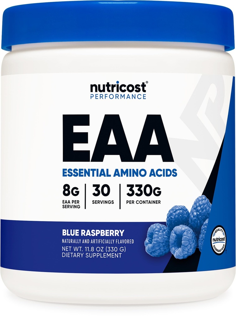 Nutricost EAA 분말 30 서빙 (블루 라즈베리) - 필수 아미노산 - Non-GMO, 글루텐 무료, 채식 친화적 인