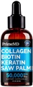 여성용 액체 콜라겐 펩타이드 - Biotin Vitamin, Hydrolyzed Keratin Protein 및 Saw Palmetto - 모발, 피부, 손톱 웰빙을위한 종합적인 공식 - 2fl oz (Pack of 1)