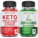 60 Keto Apple Cider Vinegar Gummies 고급 체중 감량 + 60 Ashwagandha Gummies - 1500MG Ashwagandha Per 서빙