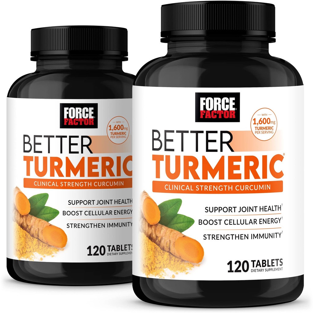 FORCE FACTOR 더 나은 심황 2 팩 합동 지원 보충교재 특징 Black Pepper, 임상 힘 합동 지원, 240의 정제, 백색 포장을 가진 HydroCurc 심황 Curcumin