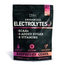강화 된 전해질 분말 스틱 팩 (Raspberry Guava | 20 Packets) w / 0 Sugar +BCAAs +B-Vitamins Electrolyte Supplement w 칼륨 아연 및 마그네슘 하이드로 션 - Keto Electrolytes