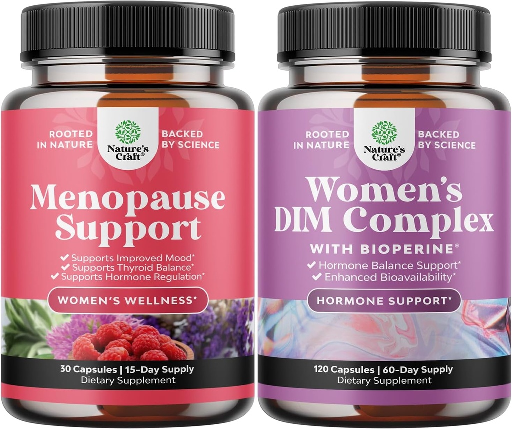여자를 위한 완전한 초본 Menopause 보충교재의 뭉치 - Multibenefit Menopause Ease 호르몬 균형 및 DIM와 까만 고추 Menopause 지원 및 PMS 기복을 가진 여자를 위한 유력한 DIM 보충교재