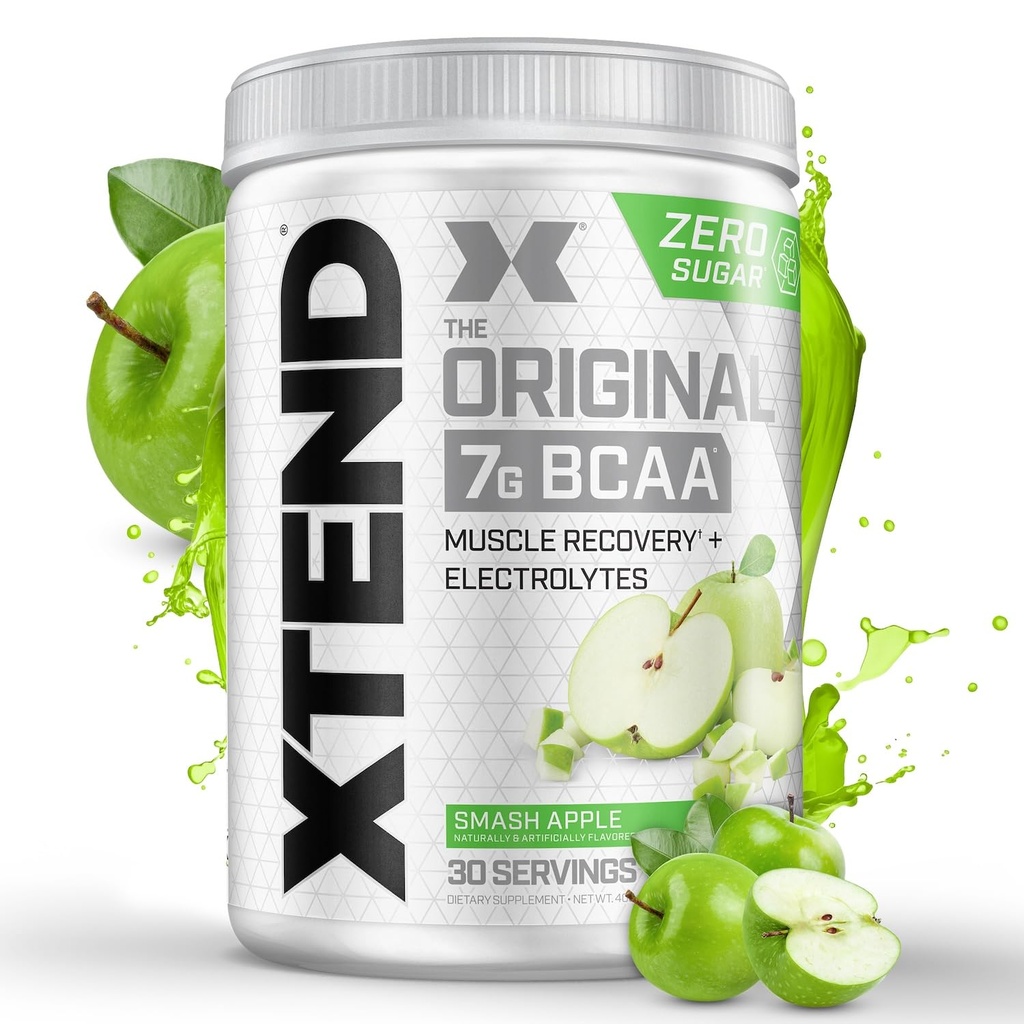 Xtend 본래 BCAA 분말 7g BCAA와 2.5g L 글루타민, 설탕 남자 & 여자를 위한 아미노산을 가진 무료 포스트 운동 근육 회복 음료, 30의 서빙