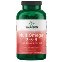 Swanson MultiOmega 3-6-9 - 비 GMO Flax, Borage & Fish Oil Capsules - 심혈관 건강 및 두뇌 건강 지원 필수 지방산 - (220 Softgels, 2400mg 서빙)