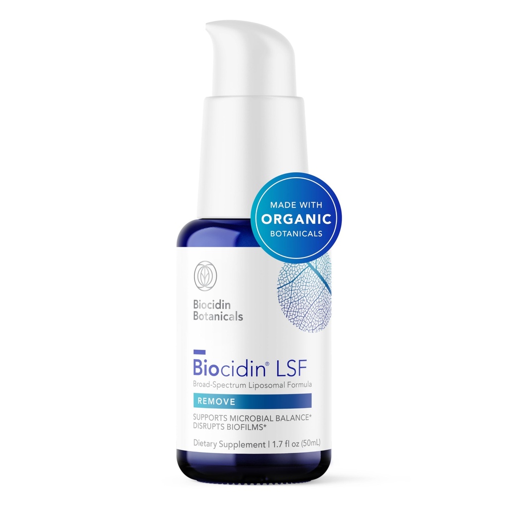 Gut Cleanse Detox & Biofilm Defense Support를 위한 Biocidin LSF - 강력한 흡수를 위한 강력한 스펙트럼 Liposomal 공식 - Gut Health, Microbial Balance & Mental Clarity (1.7 Fl Oz)