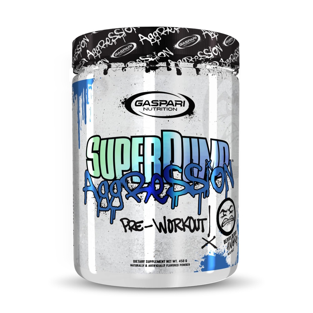 Gaspari Nutrition SuperPump Aggression Pre-Workout : 에너지, 초점, 내구시간, 복구, 크레아틴 및 카페 (40/20 서빙, 베리 베리 앙리)