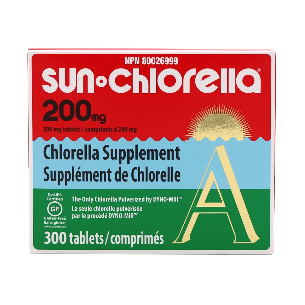 Sun Chlorella Eleuthero 영양 정제, 200 mg, 300 조사