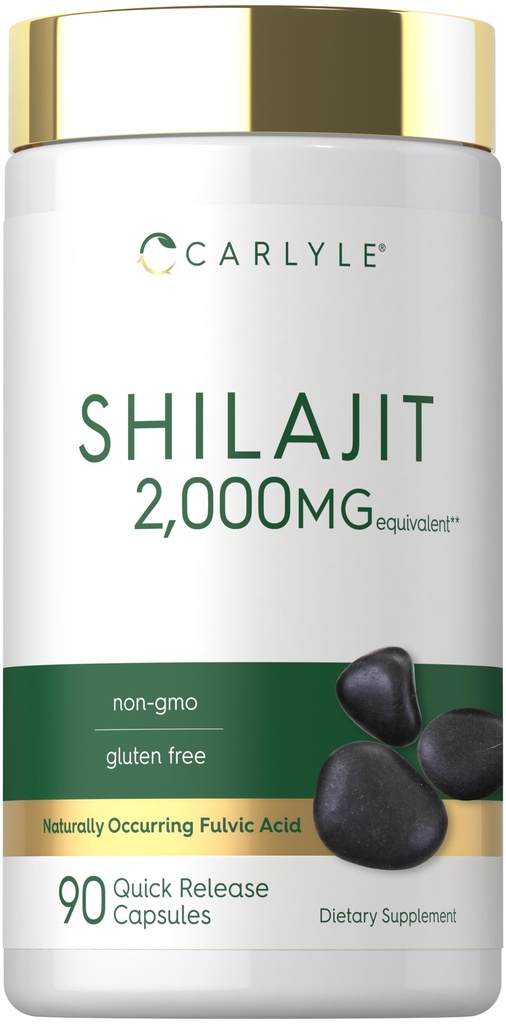 Carlyle Shilajit 캡슐 | 2000mg | 90 개 | 비 GMO 및 글루텐 무료 보충