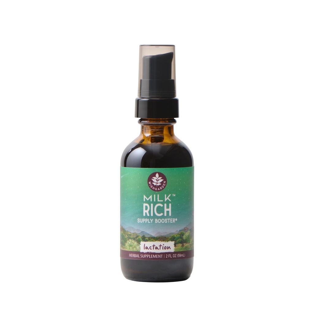 WishGarden 허브 밀크 리치 Goats Rue 및 Fenugreek - 초본 Lactation 지원 보충교재, Breast 우유 공급 Boost 및 Breastfeeding 보충 우유 흐름 품질 및 생산, 2oz를 증가