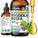 BIO KRAUTER Rhodiola 보충 액체 - Calmness 지원을 위한 순수한 Rhodiola Rosea Tincture - 알콜 & 설탕 자유로운 추출물 - 4 Fl.Oz.