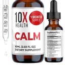 10X 건강 Calm L Theanine 보충교재 액체 하락 - 100mg L'Theanine 하락 & 100mg GABA는 Nerves, Calm & 긴장을 지원하기 위하여 보충합니다 - 자연적인 풍미 2.03 Fl oz.