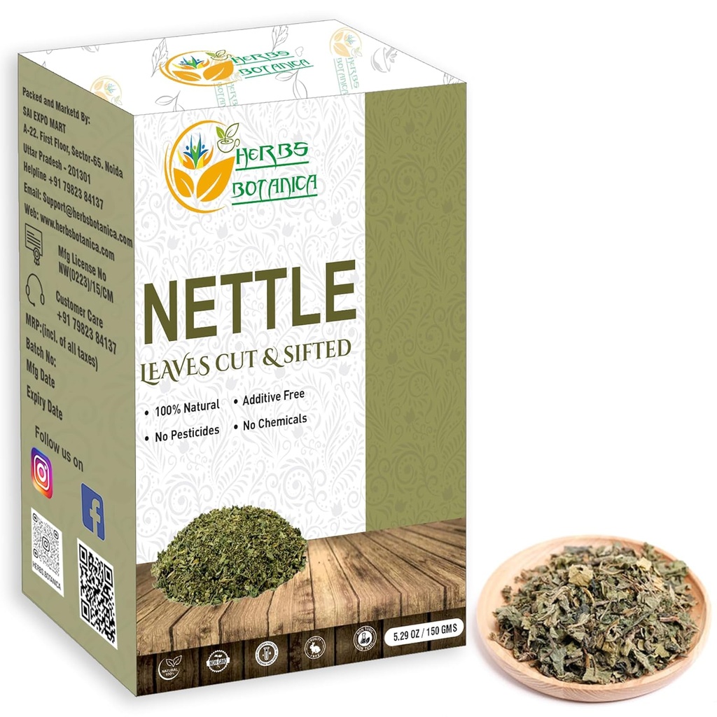차 커트를 위한 허브 Botanica Nettle 잎 및 Nourishing 초본 차, 스무디 주입, 스팅 Nettle 잎 Ortiga Wellness Supplement Vegan Non GMO 5.29 oz를 위해 Sifted