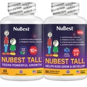 NuBest Bundle Tall 10 + 60 캡슐 Tall Kids 90 Chewable Tablets | 어린이 및 청소년을위한 높이 성장 지원 | 칼슘, 비타민 D3 K2, 교원질 및 초본 혼합