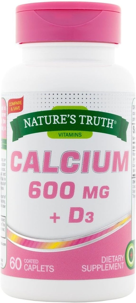 성격의 진실 칼슘 600 mg + D3-60 입히는 모자, 2의 팩