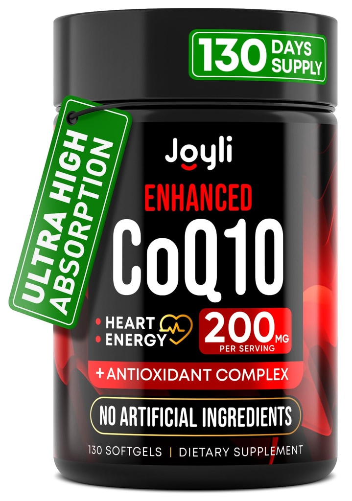 높은 흡수 CoQ10 200MG - 심장 건강 & 에너지 생산을 위한 Co Q10, 200mg Softgels - 산화 방지제와 Flaxseed 기름을 가진 강화된 Co Q 10 보충교재 - 봉사 당 CoQ10 200 mg