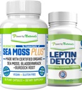 자연의 힘: 유기 바다 Moss와 Leptin Detox 번들 - 60 Vegan 캡슐 각각 - 식물 기초를 두는, Immune 증진과 자연적인 정화를 위한 글루텐 자유로운 보충교재