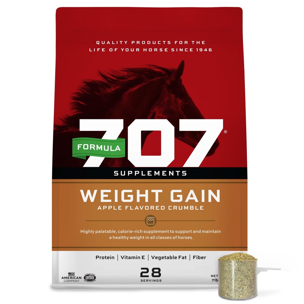 포뮬러 707 체중 증가 Crumble Equine Supplement, 7 lb Bag – Palatable, Hard-to-Keep 및 Senior Horse에 대한 Calorie-Rich 영양 지원