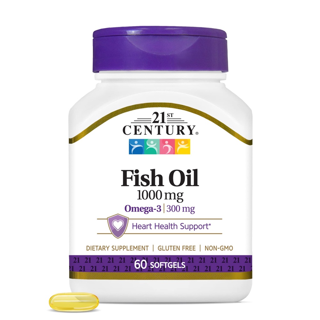 21세기 물고기 기름 1000 mg Softgels, 60 조사 (3의 포장)