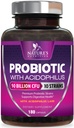 프로바이오틱스 서빙 당 60 억 CFU - 10 Strains + Prebiotics - 소화 건강, Gut & 면역 지원 - Occasional 변비, 가스 및 여성 및 남성 선반 안정 - 180 캡슐 지원
