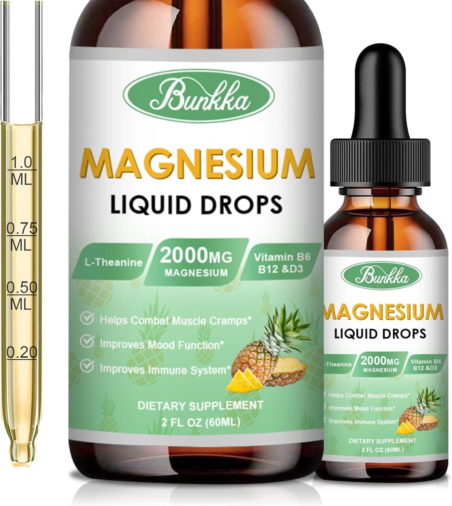 마그네슘 글리세린 보충교재, 500mg 마그네슘 글리세린, 마그네슘 구연산염, 비타민 - 30 일 공급을 가진 마그네슘 복합액 하락