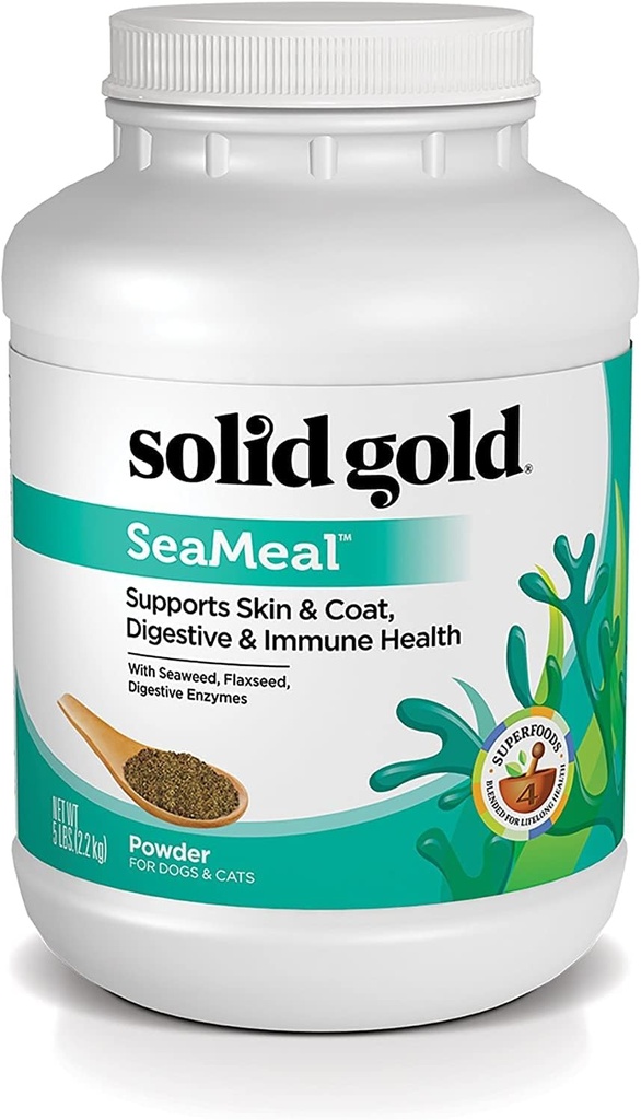 단단한 금 고양이 & 개 Multivitamin 분말 - Kelp 분말, 오메가 3 & 치과, 소화, 면역, 피부 & 외투 건강을 위한 비타민 - 개 & 고양이를 위한 다 비타민 - 고양이 & 개 식품 첨가물 보충교재 - 5lb