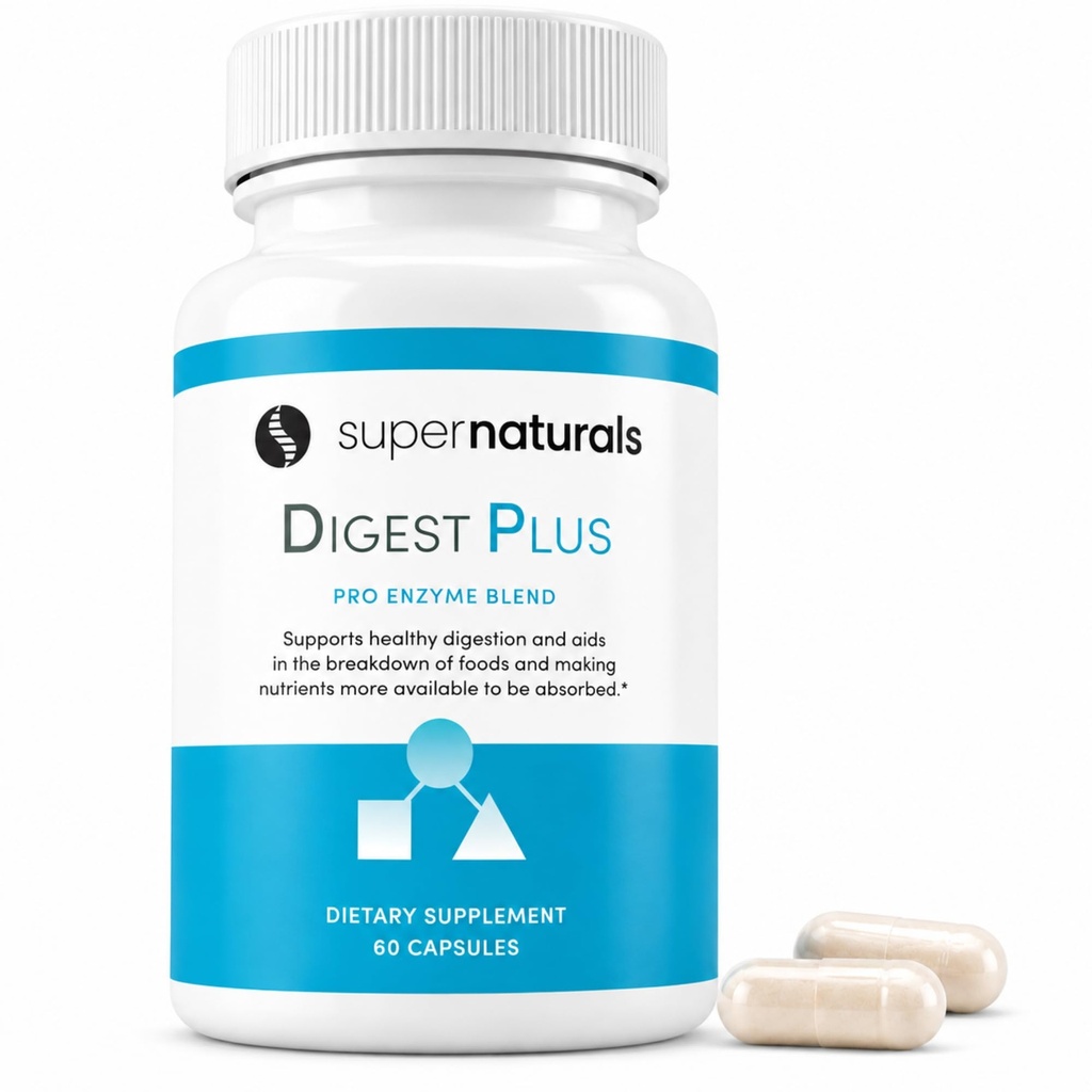 Digest Plus, 남자를위한 Gut 건강, 소화 보충, 소화 효소, 여성을위한 Gut 건강, 가스 및 Bloating 완화, 프리미엄 Gut 건강 보충, 60 모자