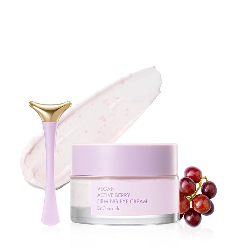 Dr.Ceuracle Vegan Active Berry Firming Eye Cream with Applicator - Dark Circle 및 Puffiness를위한 Resveratrol Eye 치료, Stocking Stuffers를위한 한국 스킨 케어 (32g / 1.12 oz.)