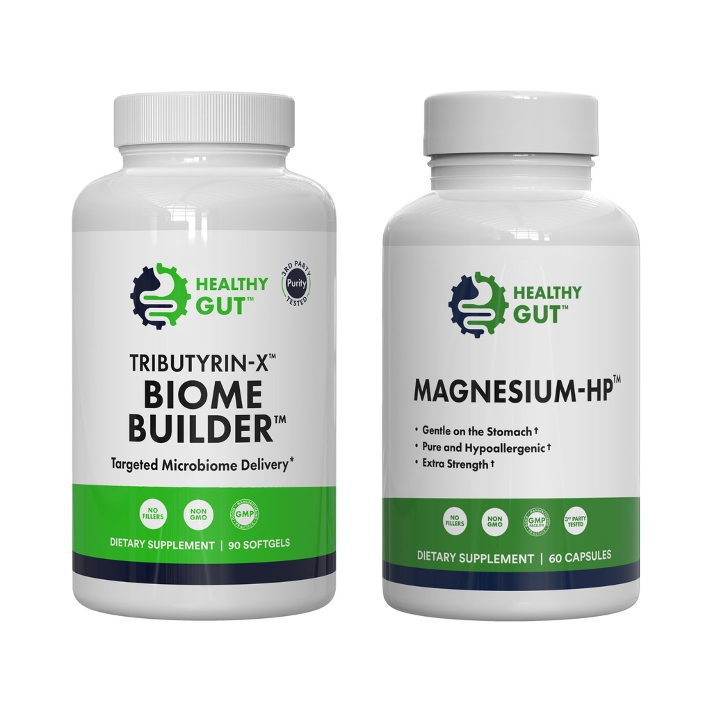건강한 Gut Tributyrin-X Biome Builder, 90 Softgels 및 마그네슘 HP, 60 캡슐
