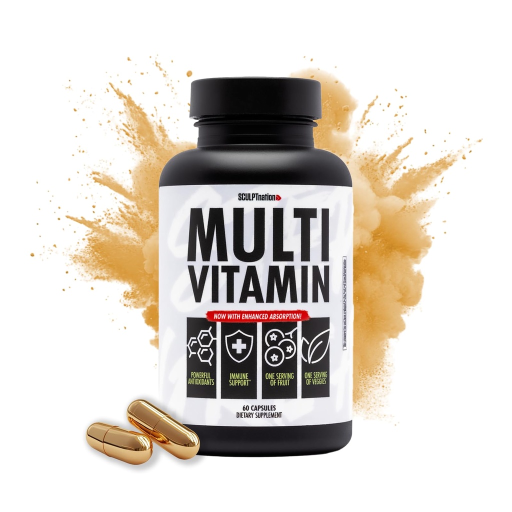 V Shred Multivitamin의 조각 Nation - 아연, 비타민 C 및 구리를 가진 여자와 남자를 위한 매일 Multivitamin, 과일과 채소의 한 봉사를 가진 영양 지원 - 60의 캡슐