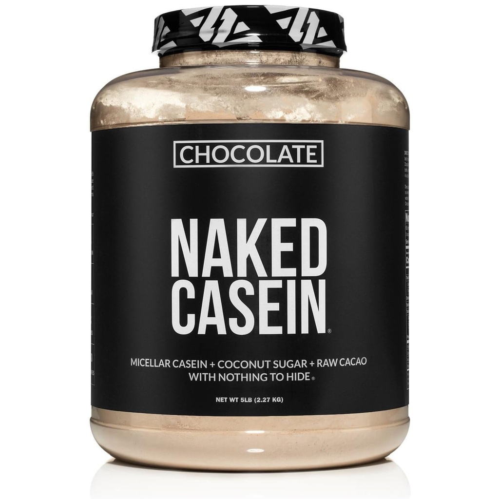 벌거 벗은 초콜렛 Casein - 초콜렛 Micellar Casein Protein - 5 파운드 벌크, GMO-Free, 글루텐 프리, Soy-Free, Preservative-Free - 근육 성장 자극 - 향상된 복구 - 60 서빙