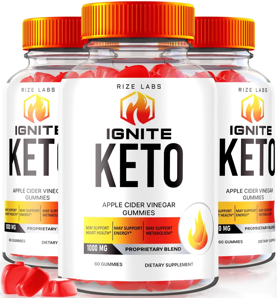rize 실험실 (3개의 Ignite Keto ACV Gummies의 포장, 진보된 체중 감소를 위한, Keto Ignite 보충교재 (180의 Gummies)