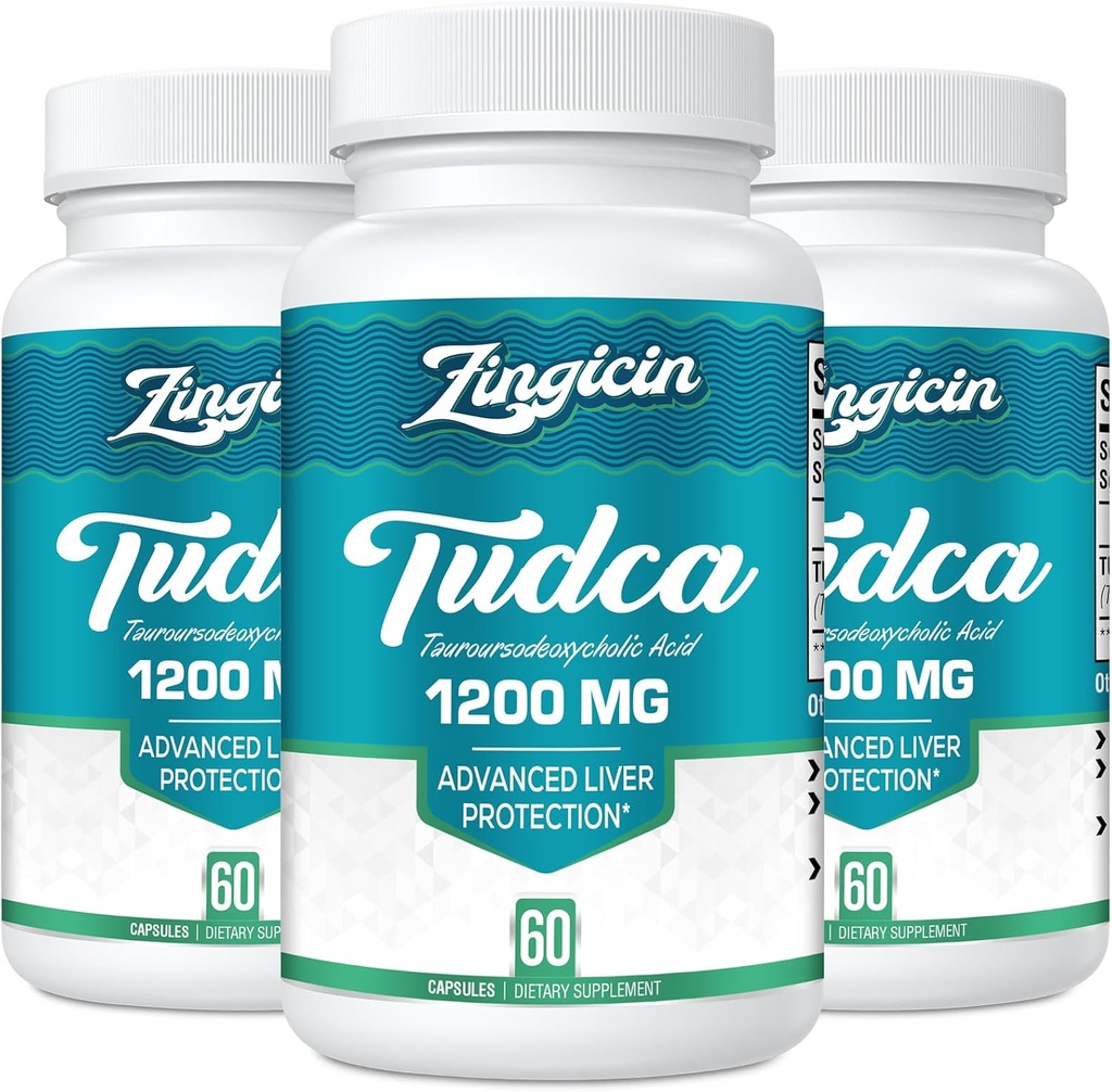 TUDCA 보충교재 1200mg - 180 Veggie 캡슐, Liver, Digestion를 위한 강력한 TUDCA Bile 소금 보충교재