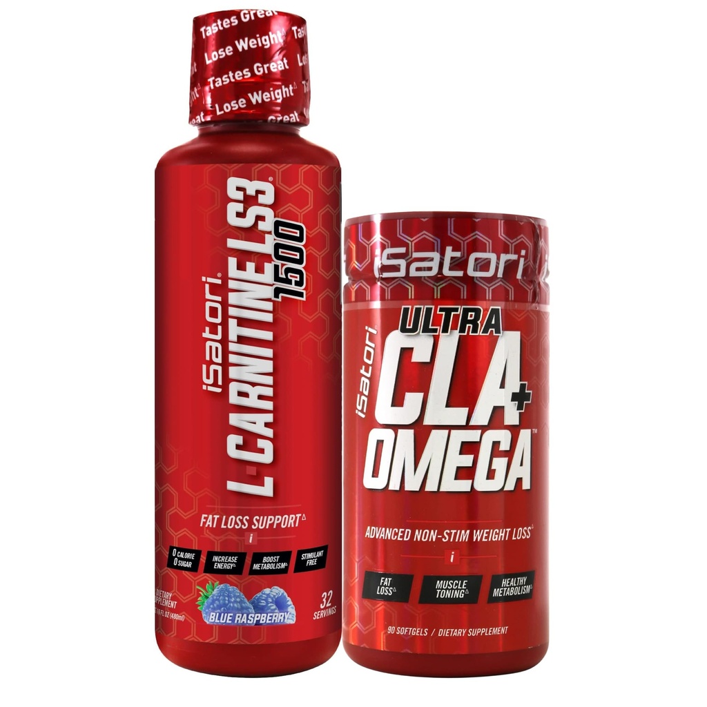 iSatori L-Carnitine LS3 블루 라즈베리 1500mg (32 서빙) 울트라 CLA (90 소프트 젤), Acetyl, 오메가 3 6 9 Safflower 오일과 액체 L-Carnitine