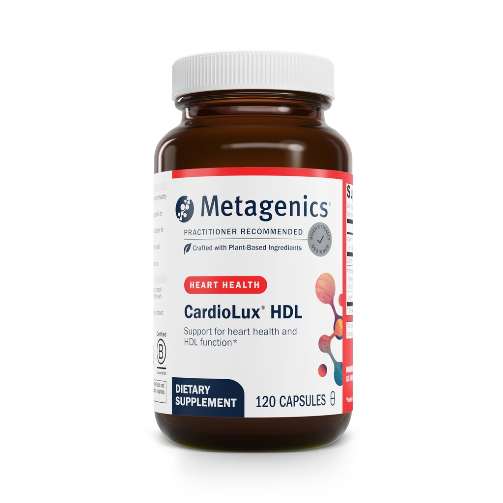 Metagenics CardioLux HDL - Lycopene, 석류 추출물 & Quercetin - 글루텐 자유로운 & 비 GMO - 120의 캡슐과 더불어 HDL 기능 & 심장 건강을 지원하십시오