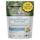 Plantfusion Mushroom Protein Powder - 1 Vegan Protein Powder, Mushroom Supplement 및 Adaptogen Supplement에서 3 - Mental Focus, Immunity 및 Recovery - 바닐라 1lb 지원