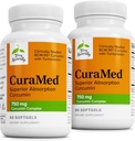 Terry Naturally CuraMed 750mg - 뇌 및 심장 건강에 대한 항산화 보충 - 고순도 쿠르쿠민 컴플렉스와 보충 - Kidney, Liver & 면역 건강 지원 - 60 Softgels (팩 2)