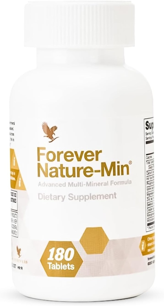 Forever Living - Forever Nature-Min®: Premium Multi-Mineral Blend - 지원 근육, 두뇌 및 수분 - 10 Essential & Trace Minerals - 180 정제