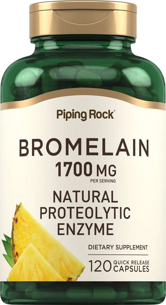 배관 락 브롬라인 보충 | 1700 mg | 120 캡슐 | 파인애플 효소 | 비 GMO, 글루텐 프리