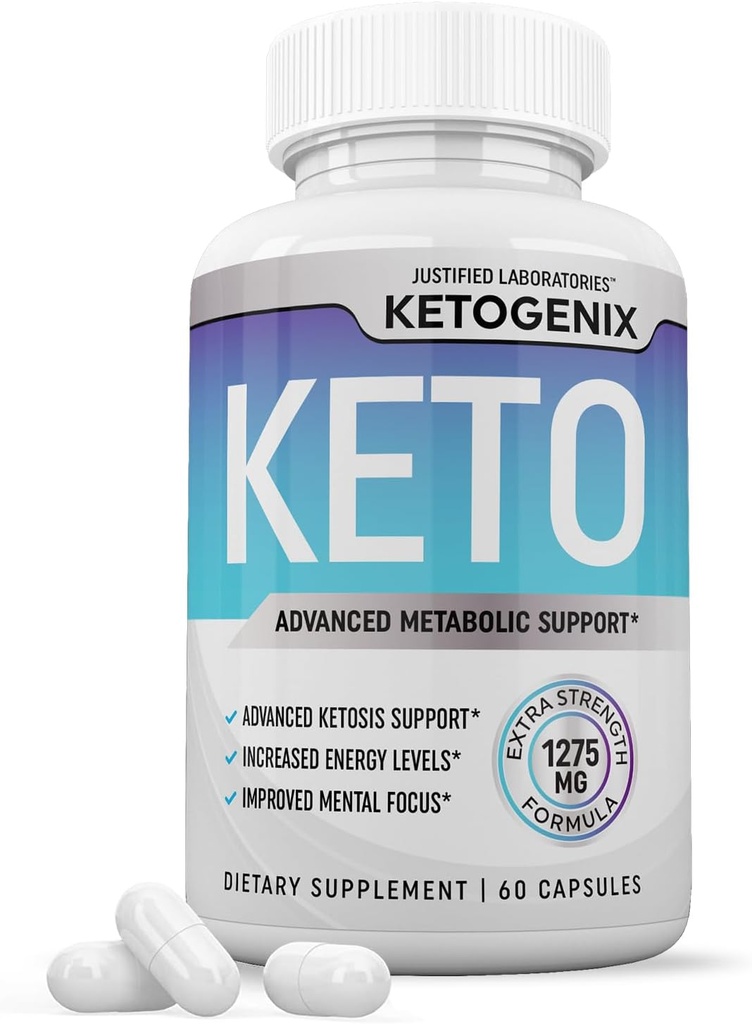 Ketogenix Keto 알약 1275MG 새로운 & 개량한 공식은 Apple Cider Vinegar 여분 처녀 올리브 기름 분말 녹차 잎 60의 캡슐을 포함합니다