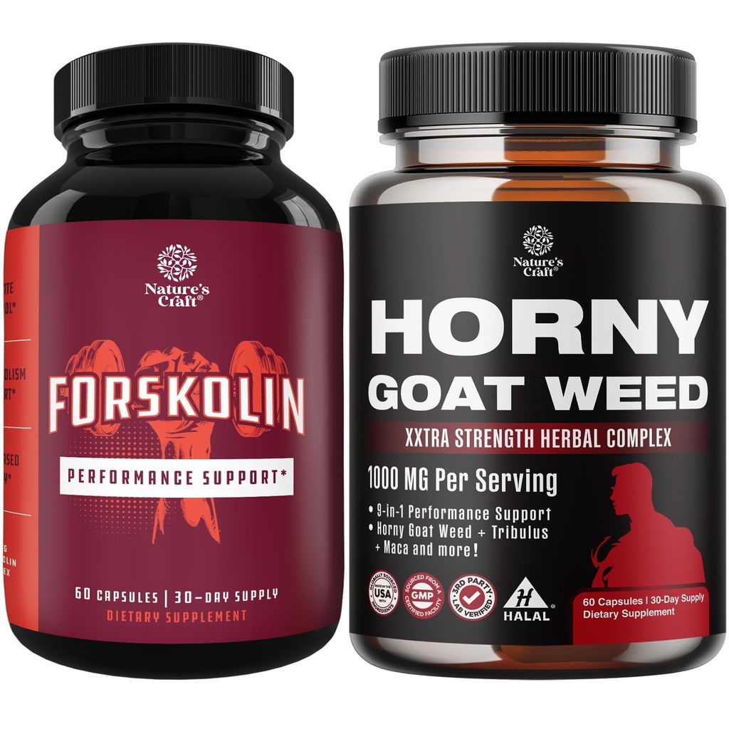Pure Forskolin Extract의 묶음은 성인 기반 에너지 보조 식품 및 Horny Goat Weed Extract Complex를 강화한 에너지 및 체력 향상을 위한 향상된 에너지 보충