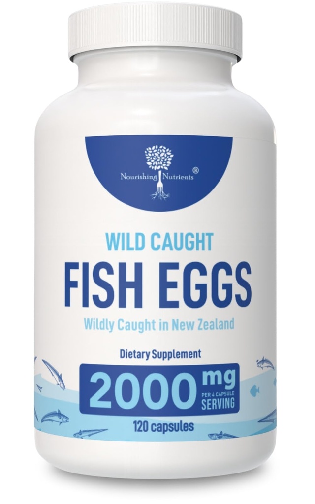 야생 잡힌 물고기 계란 2,000mg - 오메가 3 아이, 뇌 건강, 지원 면역, 뼈와 치아, 오메가 3-6-9 물고기 계란 캡슐과 무드 지원