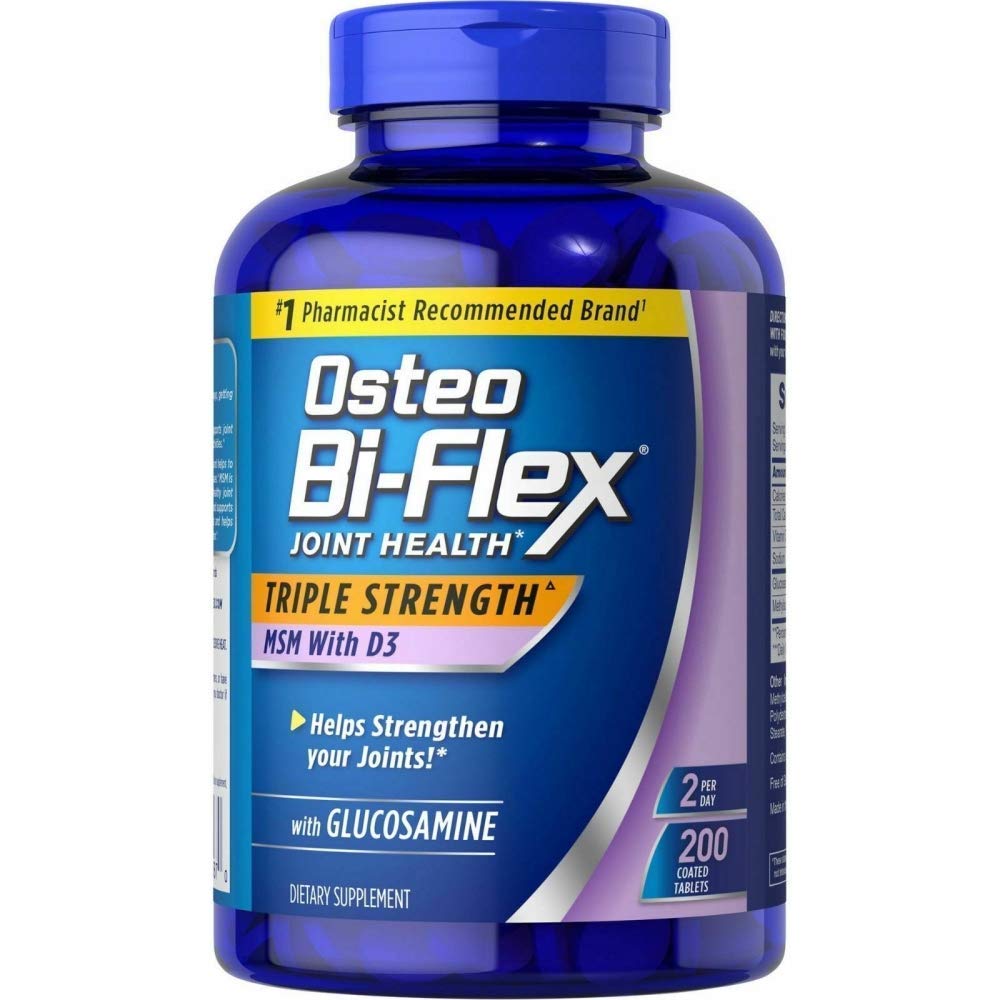 Osteo Bi Flex 보충 글루코민 1500 Mg 비타민 D 1000IU (200Count), 200Count 1 팩