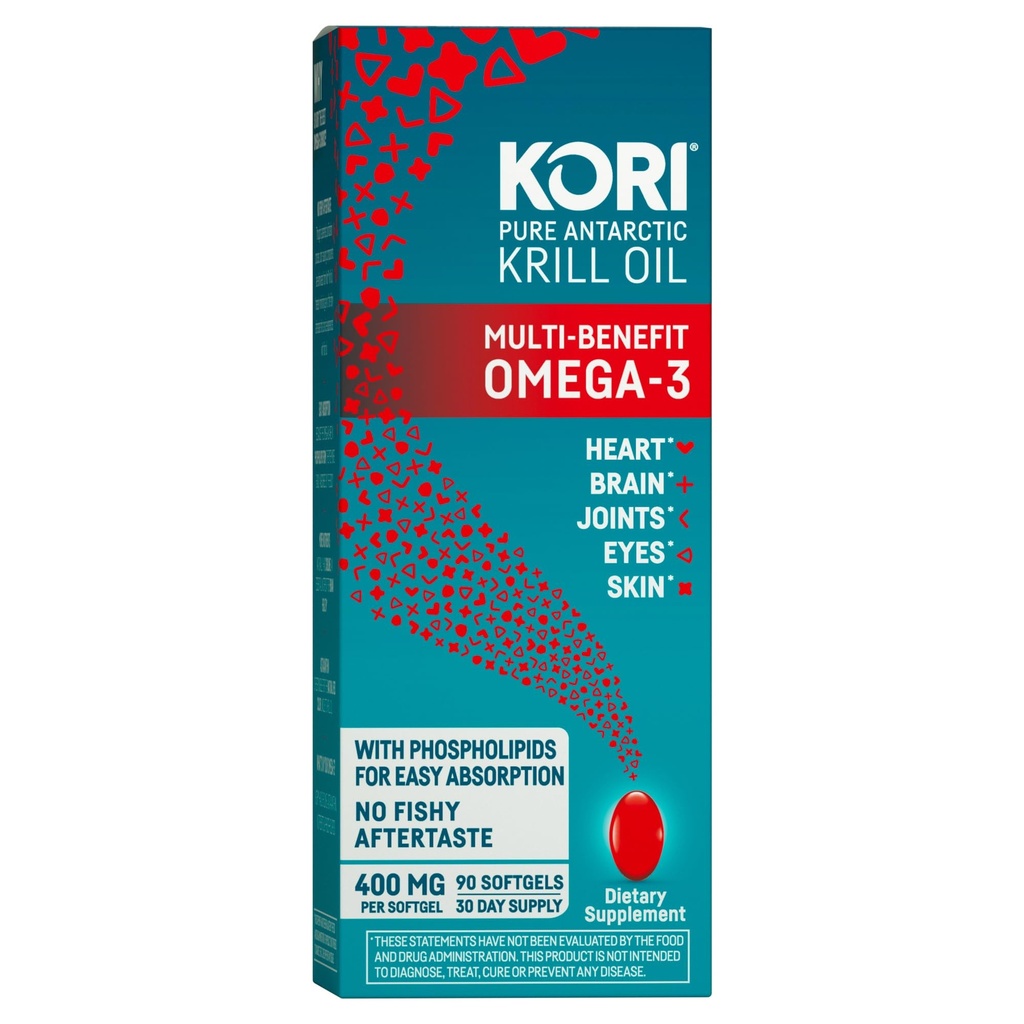 Kori Krill 오일 오메가 3 보충, 우수한 흡수 대 물고기 기름 대안, 400 mg Softgels, 90 Softgels, EPA & DHA를 가진 남극 Krill 기름