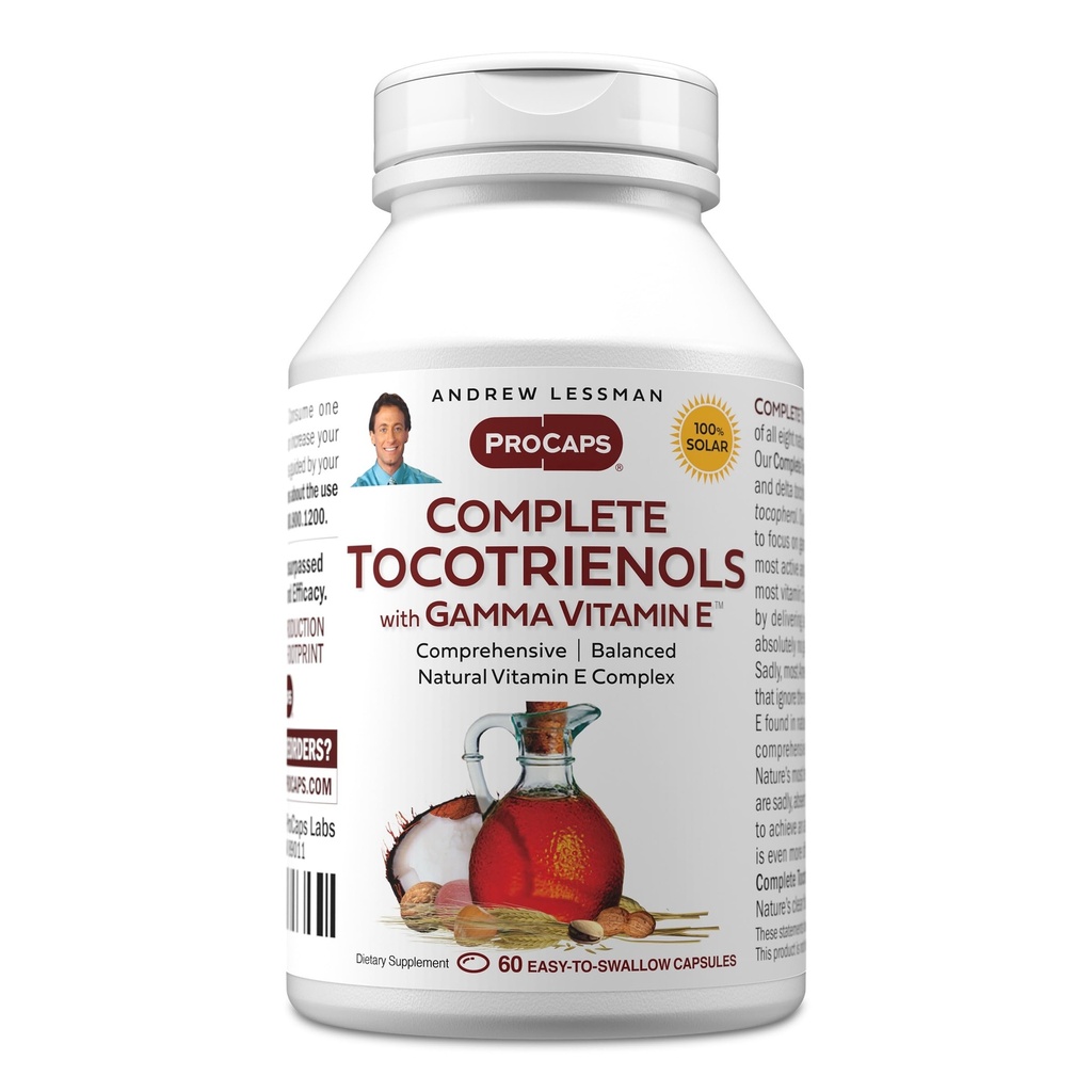 ANDREW LESSMAN Gamma 비타민 E 60 Softgels - 비타민 E (Alpha, Beta, Gamma, Delta Tocopherols 및 Tocotrienols)의 8 가지 양식을 완료하십시오. 강력한 산화 방지제. 없음 첨가제